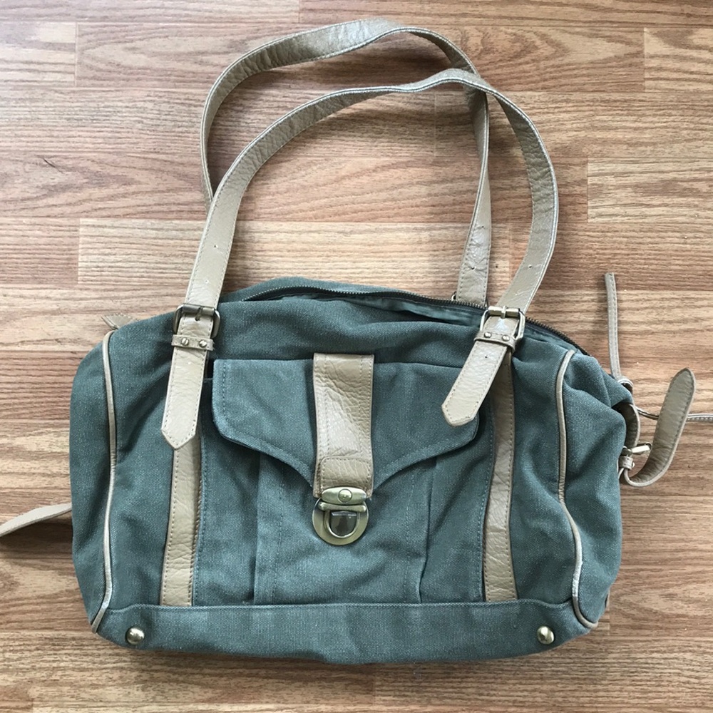 Olive Tote/Weekend Bag w/ Gold Buckle